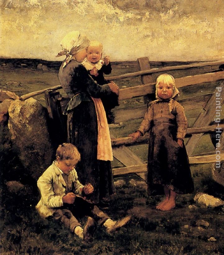 Bernardus Johannes Blommers Children With Cherries